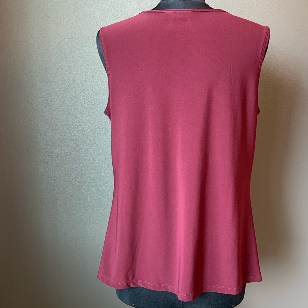 Christopher & Banks burgundy sleeveless top - Picture 2 of 4
